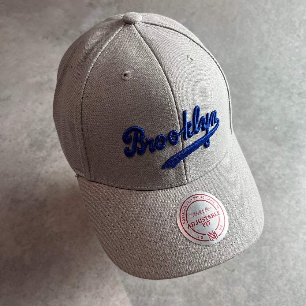 Brooklyn Dodgers Mitchell & Ness MLB Pro Fit Snapback Hat Cap 3D Logo Gray NWT